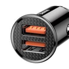 BASEUS Car Charger Circular Plastic A+A Dual Quick Charge 3.0 30W čierna (CCALL-YD01)