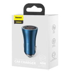 BASEUS Car Charger Golden Contactor Pro Dual Quick Charger U+U PD 3.0, QC 4+ SCP FCP AFC 40W Blue (CCJD-A03)