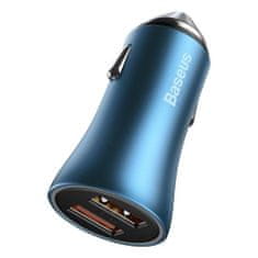 BASEUS Car Charger Golden Contactor Pro Dual Quick Charger U+U PD 3.0, QC 4+ SCP FCP AFC 40W Blue (CCJD-A03)