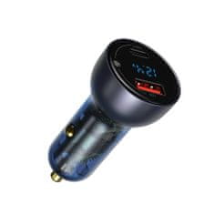 BASEUS Car Charger Particular Digital Display C+U, PD 3.0 QC 4.0+, SCP, PPS, 5A, 65W Dark Gray (CCKX-C0G)