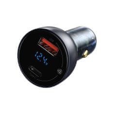 BASEUS Car Charger Particular Digital Display C+U, PD 3.0 QC 4.0+, SCP, PPS, 5A, 65W Dark Gray (CCKX-C0G)