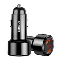 BASEUS Car Charger Magic Series Dual QC digital display quick charging 45W čierna (CCMLC20A-01)