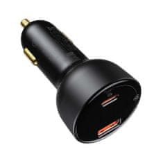 BASEUS Car Charger Superme fast charger U+C, PD 3.0, QC 3.0, SCP FCP AFC (with C+C cable 100W (20V/5A) 1m) 100W čierna (TZCCZX-01)