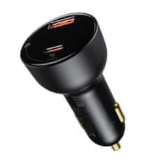 BASEUS Car Charger Superme fast charger U+C, PD 3.0, QC 3.0, SCP FCP AFC (with C+C cable 100W (20V/5A) 1m) 100W čierna (TZCCZX-01)