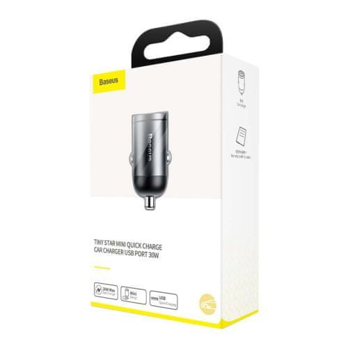 BASEUS Car Charger Tiny Star Mini Quick Charge, U+Um 12/24V, 30W Gray (VCHX-A0G)