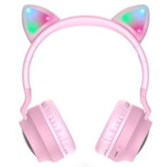 Hoco Bezdrôtové slúchadlá Cat Ear (W27) - skladacie s Bluetooth 5.0 - ružové