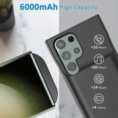 Techsuit Power Pro Battery Case - Samsung Galaxy S23 Ultra - 6000mAh - Black
