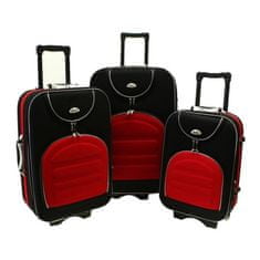 Rogal Červeno-čierna sada 3 cestovných kufrov "Movement" - veľ. M, L, XL
