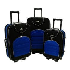 Rogal Modro-čierna sada 3 cestovných kufrov "Movement" - veľ. M, L, XL