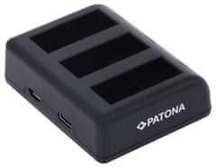 PATONA nabíjačka pre digitálnu kameru Triple GoPro Hero 9/Hero 10/Hero 11/Hero 12/ AHDBT901/ micro USB/ USB-C