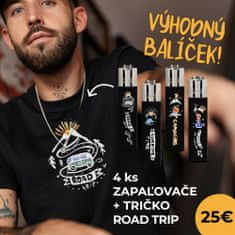 Clipper Výhodný balíček UNISEX Tričko kolekcie Forest Life - Road Trip a 4ks zapaľovačov - black L