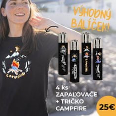 Clipper Výhodný balíček UNISEX Tričko kolekcie Forest Life - Campfire a 4ks zapaľovačov - black L