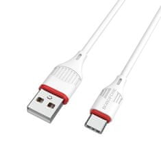 Borofone Kábel BX17 Enjoy - USB na typ C - 3A 1 meter biely