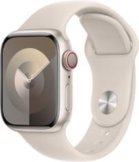 Apple Watch saries9, Cellular, 41mm, Starlight, Starlight Sport Band - M/L