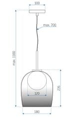 Tutumi Stropné svietidlo z dymového skla APP1026-1CP sivé