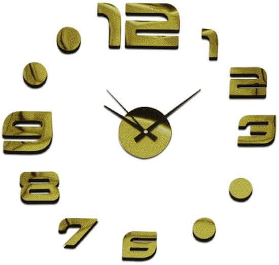 MPM QUALITY Nalepovacie nástenné hodiny, 3776,80 zlatá, 60cm