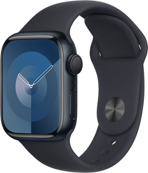 Apple Watch saries 9, 41mm, Midnight, Midnight Sport Band - M/L