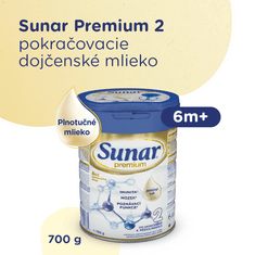 Sunar Premium 2 pokračovacie dojčenské mlieko, 6 x 700 g