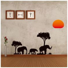 PIPPER. Samolepka na stenu "Africké slony" 37x89 cm