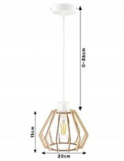 Berge LED stropné svietidlo BRILLIANT - 1xE27 - WHITE WOOD