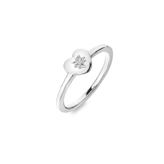 Hot Diamonds Romantický strieborný prsteň s diamantom Most Loved DR241