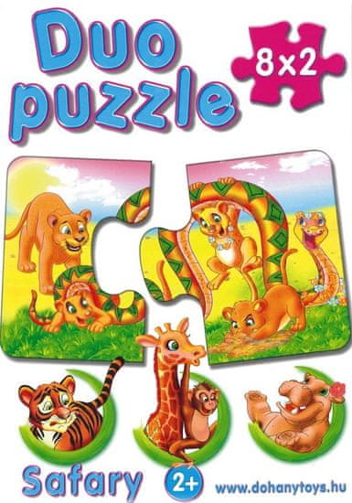 DOHÁNY Duo puzzle Safari 8x2 dieliky