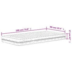 Petromila vidaXL Penový matrac biely 90x190 cm tvrdosť H2 H3