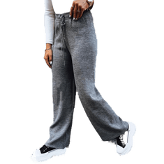 Dstreet Dámske nohavice so širokými nohavicami LAKELIFE antracitová uy1687 Univerzálne