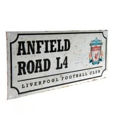 FAN SHOP SLOVAKIA Plechová ceduľa Liverpool FC, ANFIELD ROAD, 40x18 cm