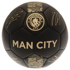 FAN SHOP SLOVAKIA Futbalová lopta Manchester City FC, Zlaté podpisy, Čierny, Veľ. 1