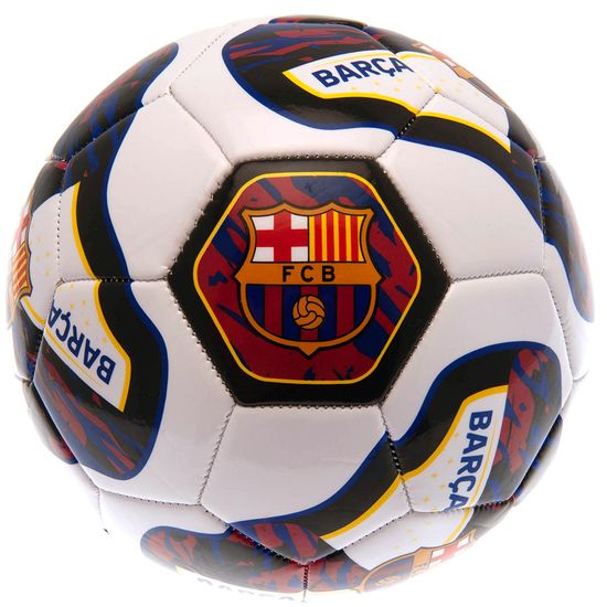 FAN SHOP SLOVAKIA Futbalová Lopta FC Barcelona, Biela a Čierna, 26 panelov, Veľ. 5