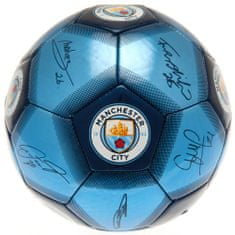 FAN SHOP SLOVAKIA Futbalová Lopta Manchester City FC, Podpisy, Modrá, Veľ. 5