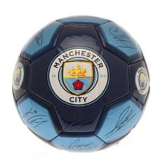 FAN SHOP SLOVAKIA Futbalová Lopta Manchester City FC, Podpisy, Modrá, Veľ. 1