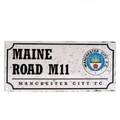 FAN SHOP SLOVAKIA Kovová ceduľa Manchester City FC, Maine Road M11, 40x18 cm