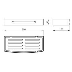 Gedy SMART polica do sprchy, 300x45x128mm, čierna matná 241714 - Gedy