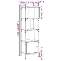 Vidaxl Knižnica s dvierkami dymový dub 44,5x30x154,5 cm kompoz. drevo