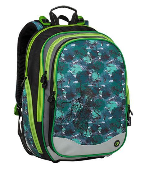 Bagmaster Chlapčenský školský plecniak ELEMENT 9 B BLACK/GREEN/GRAY