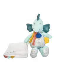 Doudou Darčeková sada - Plyšový dinosaurus s dečkou 25 cm zelený