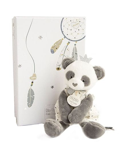 Doudou Darčeková sada - plyšová hračka panda s dečkou 20 cm