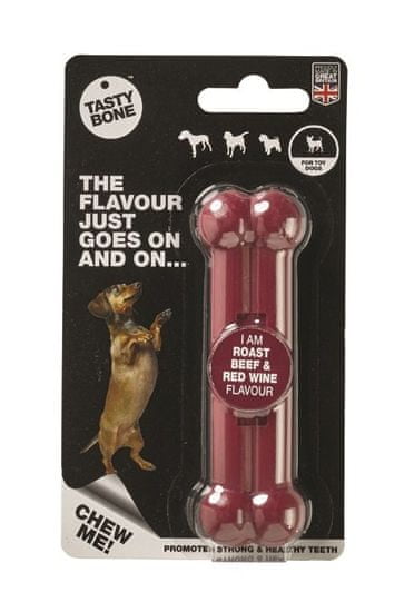 Tastybone TASTY BONE Kocka nylonová pre extra malých psov - Hovädzie mäso & červené víno