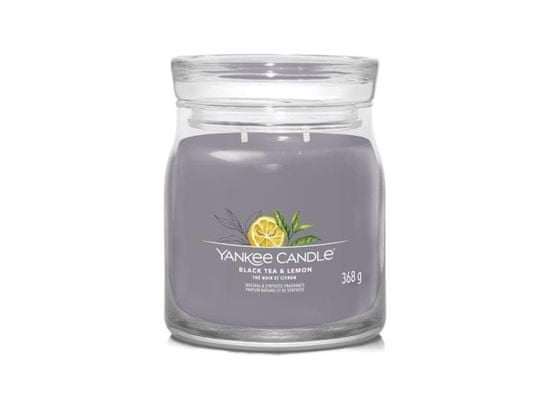 Yankee Candle Aromatická sviečka Signature sklo stredná Black Tea & Lemon 368 g