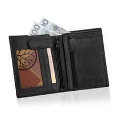 Betlewski Pánska čierna kožená peňaženka BPM-HT-575 BLACK