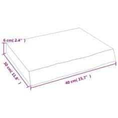 Vidaxl Kúpeľňová doska tmavosivá 40x30x(2-6) cm ošetrený masív