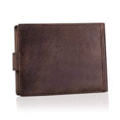 Betlewski Pánska hnedá kožená peňaženka s chlopňou BPM-HT-60 PRIME BRONZE
