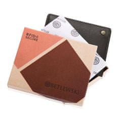 Betlewski Elegantná a štýlová peňaženka s ochranou kariet Pánska kožená peňaženka RFID BPM-BH-M2 C.BRONZE