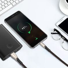 Bomba USB C / USB A Rýchlonabíjací + data extra ohybný kábel - plochý