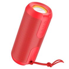 Hoco Wireless Speaker Artistic Sports (BS48) - Bluetooth 5.1, FM, TF Card, U Disk, RGB Lights, 10W, 1200mAh - Red