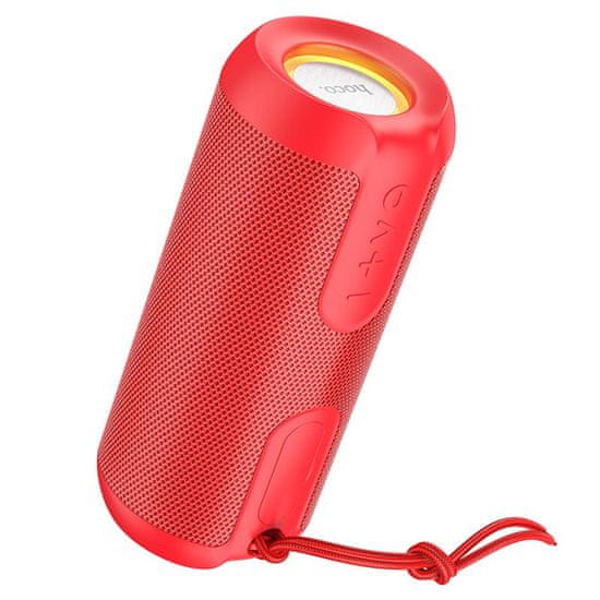 Hoco Wireless Speaker Artistic Sports (BS48) - Bluetooth 5.1, FM, TF Card, U Disk, RGB Lights, 10W, 1200mAh - Red