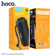 Hoco Wireless Speaker Vocal (HC16) - TWS, Waterproof, with Dual Dynamic Units 360°, Bluetooth 5.3, 10W - Black