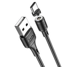 Hoco Nabíjací kábel Sereno (X52) - magnetický konektor, USB-A na USB typu C, 12 W, 2,4 A, 1,0 m - čierny